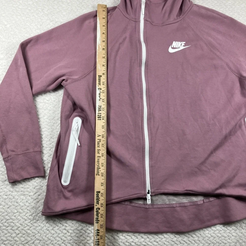 Nike Tech Fleece Zip Up Hoodie Cape Sweatshirt‎ Women's XL Lilac Swoosh Athletic